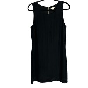 Mercer & Madison Black Silk Sleeveless Sheath Dress Exposed Gold Zipper, size 8